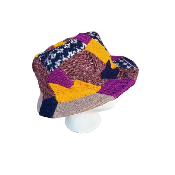 Patchwork Sweater Fedora Hat - Picture 4 of 9